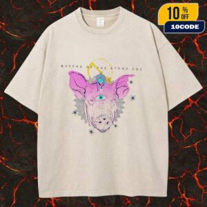 Queen Of The Stone Age New Merch 2025 Arrivals Domesticated Animals Natural Unisex Washed Tee