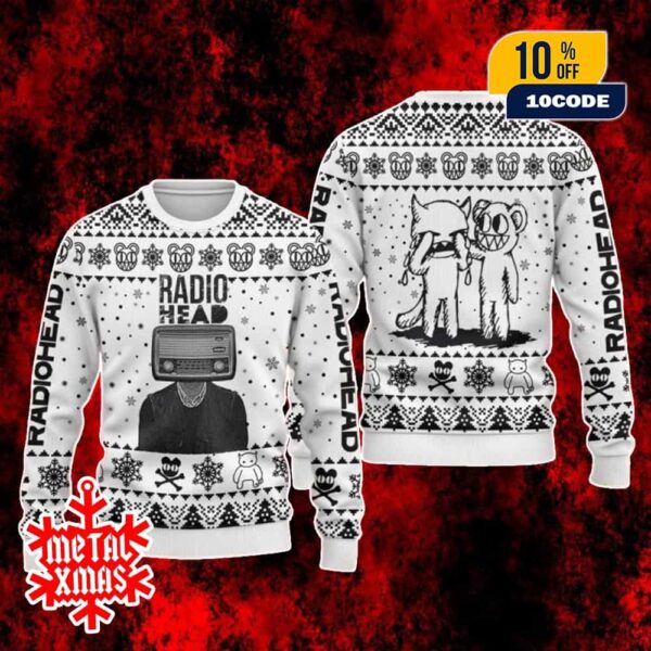 Radiohead Christmas Ugly Sweater Black White Alternative Rock Holiday Jumper