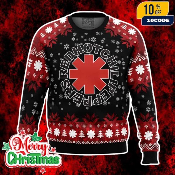 Red Hot Chili Peppers Band Holiday Jumper Ugly Sweater Winter Knit Design