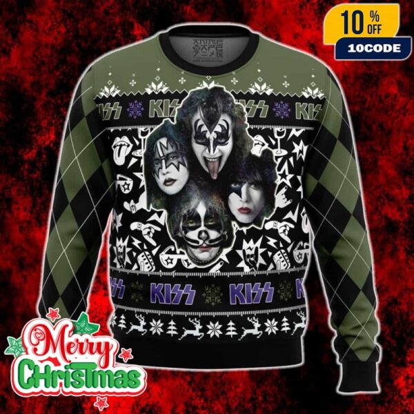 Rock Band Kiss Ugly Sweater Christmas Pullover Winter Holiday Outfit Music Fans Gift