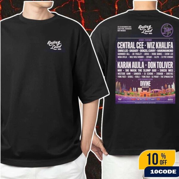 Rolling Loud 2025 India Line-Up At Loud Park Kharghar Navi Mumbai On November 22-23 2025 Classic Two Sides T-Shirt