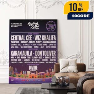Rolling Loud 2025 India Line-Up At Loud Park Kharghar Navi Mumbai On November 22-23 2025 Home Decor Poster Canvas