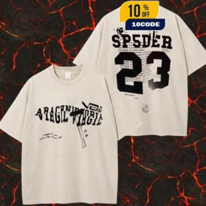SP5DER x Off-White On September 29-30 2025 At Virgil Abloh The Codes Paris PYREX 23 Tee Arachnid Virgil Tribute VR8 Spider Web Design Streetwear Two Sides Washed Unisex T-Shirt