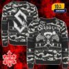 Slipknot Christmas Iowa 1995 Heavy Metal Goat Skull Red Black Holiday Jumper Ugly Sweater Xmas Knit