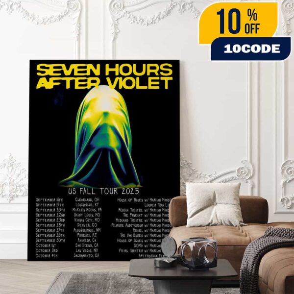 Seven Hours After Violet US Fall Tour 2025 Poster Tour Dates Poster Canvas Home Decor