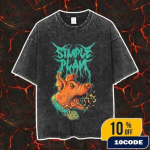 Simple Plan Official Halloween 2025 New Arrivals Scooby-Doo Character Artwork Tee Version Vintage Washed Unisex T-Shirt