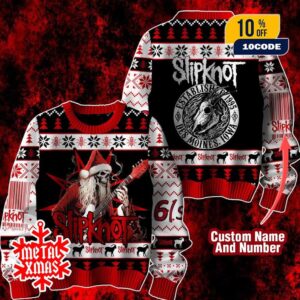 Slipknot Christmas Ugly Sweater Limited Edition Established 1995 Des Moines Iowa Rock Band Jumper