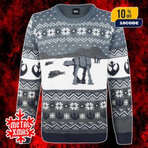 Star Wars AT AT Christmas Ugly Sweater Snowflake Rebel Alliance Holiday Winter Gift For Fans