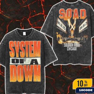 System Of A Down Chicago 2025 Soldier Field Venue Tee Logo With Official Theater Artwork On August 31 And September 1 2025 Merch Wash Two Sides T-Shirt
