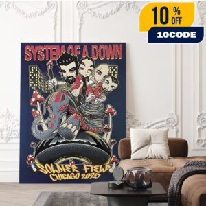System Of A Down Chicago 2025 Venue Poster At Soldier Field On August 31 And September 1 2025 Home Decor Poster Canvas