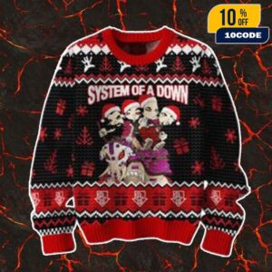 System Of A Down Chop Suey Toxicity Christmas Gift Band Members Heavy Metal Ugly Sweater