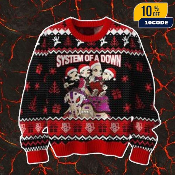 System Of A Down Chop Suey Toxicity Christmas Gift Band Members Heavy Metal Ugly Sweater