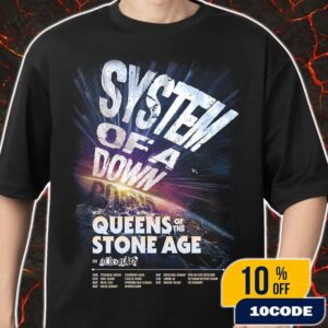 System Of A Down European Stadium Tour 2026 Poster Tour Dates With Queens Of The Stone Age x Acid Bath Merch Unisex T-Shirt