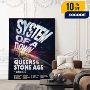 System Of A Down European Stadium Tour 2026 Poster Tour Dates With Queens Of The Stone Age x Acid Bath Poster Canvas Home Decor