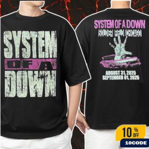System Of A Down Soldier Field Chicago 2025 Event Tee On August 31 And September 1 2025 Big Logo With Stadium Art Classic Two Sides T-Shirt