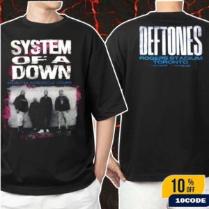 System Of A Down x Deftones Toronto 2025 North America Tour In Canada Venue Mashup Tee At Rogers Stadium On September 3 And 5 Merch Two Sides T-Shirt