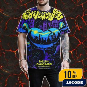 The Bouncing Souls On Riot Fest 2025 At Douglass Park Chicago Illinois September 21 2025 Poster By Joel Amat And Garage Land We’re Turning 20 All Over Print Graphic T-Shirt, Hoodie