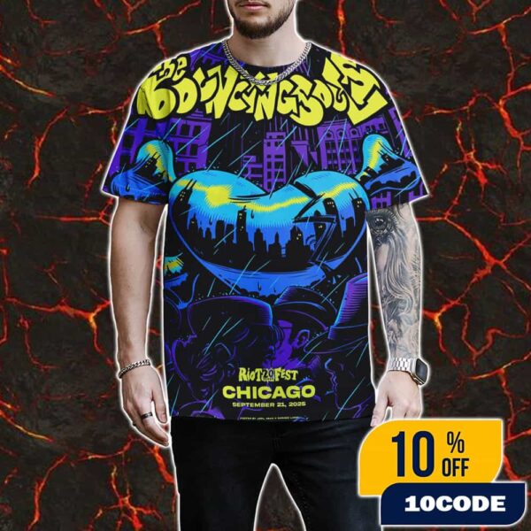 The Bouncing Souls On Riot Fest 2025 At Douglass Park Chicago Illinois September 21 2025 Poster By Joel Amat And Garage Land We’re Turning 20 All Over Print Graphic T-Shirt, Hoodie