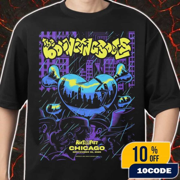 The Bouncing Souls On Riot Fest 2025 At Douglass Park Chicago Illinois September 21 2025 Poster By Joel Amat And Garage Land We’re Turning 20 Merch Unisex T-Shirt