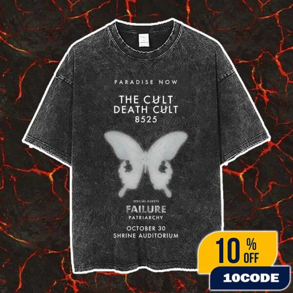 The Cult Death Cult 8525 Paradise Now Tour 2025 October 30 At Shrine Auditorium Los Angeles Vintage Washed Unisex T-Shirt