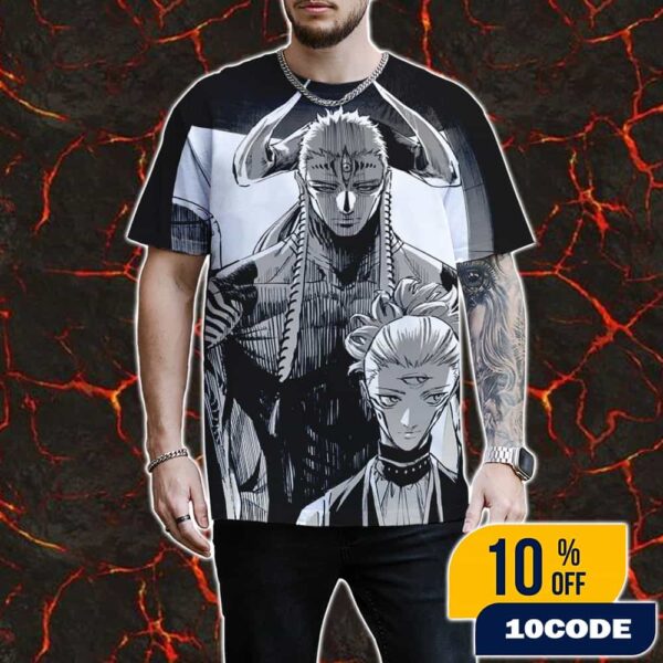 The King Of Simurian Aliens Jujutsu Kaisen Mojuro Chapter 3 Artwork All Over Print Graphic T-Shirt, Hoodie