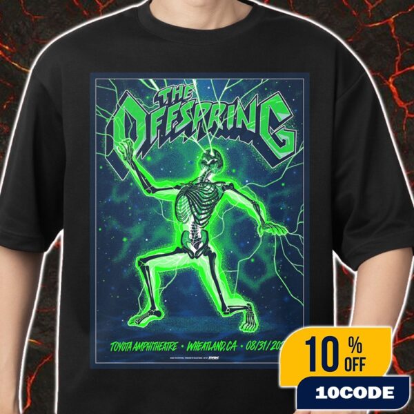 The Offspring Supercharged Worldwide In ’25 Tour On August 31 2025 At Toyota Amphitheatre Wheatland CA Concert Poster Artwork By nychos Merch Unisex T-Shirt