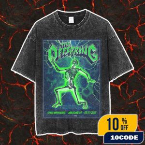 The Offspring Supercharged Worldwide In ’25 Tour On August 31 2025 At Toyota Amphitheatre Wheatland CA Concert Poster Artwork By nychos Vintage Washed Unisex T-Shirt