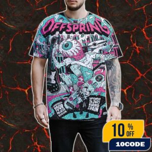The Offspring Supercharged Worldwide In ’25 Tour On September 26 2025 At Madrid Spain Palacio Vistalegre Poster Event Artwork By Sergi Dinamita All Over Print Graphic T-Shirt, Hoodie