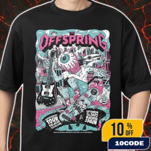 The Offspring Supercharged Worldwide In ’25 Tour On September 26 2025 At Madrid Spain Palacio Vistalegre Poster Event Artwork By Sergi Dinamita Merch Unisex T-Shirt