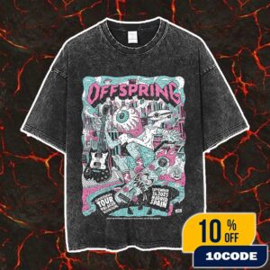 The Offspring Supercharged Worldwide In ’25 Tour On September 26 2025 At Madrid Spain Palacio Vistalegre Poster Event Artwork By Sergi Dinamita Vintage Washed Unisex T-Shirt
