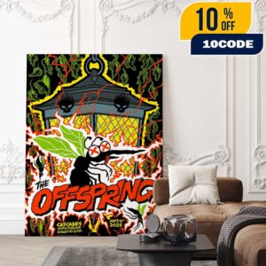 The Offspring Supercharged Worldwide In ’25 Tour On September 4 2025 At Cascades Amphitheater Ridgefield Washington Poster Event Artwork By Shawn Knight Poster Canvas