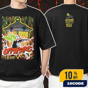 The Offspring Supercharged Worldwide In ’25 Tour On September 4 2025 At Cascades Amphitheater Ridgefield Washington Poster Event Artwork By Shawn Knight Unisex T-Shirt Merchandise