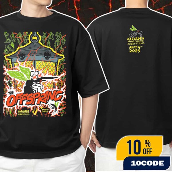 The Offspring Supercharged Worldwide In ’25 Tour On September 4 2025 At Cascades Amphitheater Ridgefield Washington Poster Event Artwork By Shawn Knight Unisex T-Shirt Merchandise