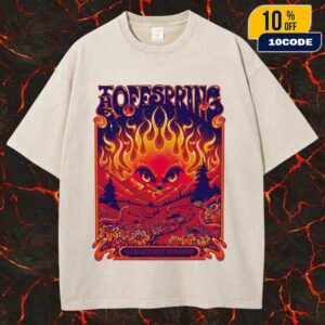 The Offspring Supercharged Worldwide In ’25 Tour On September 6 2025 At Utah Frist Credit Union Amphitheatre West Valley City Poster Event Artwork By Jimmy Eat World Washed T-Shirt