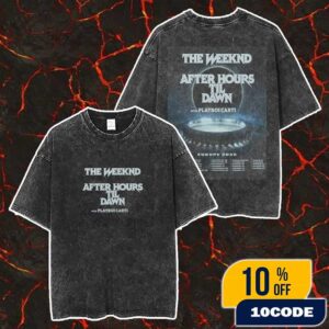 The Weeknd After Hours Til Dawn With Playboi Carti Europe 2026 With Tour Dates Backprint Merch Unisex Two Sided Washed T-Shirt