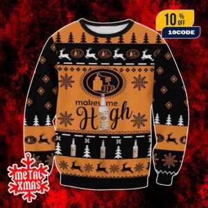 Titos Make Me High Ugly Christmas Sweater Funny Holiday Vodka Gift