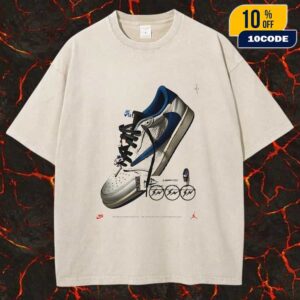 Travis Scott x Air Jordan 1 Low Fragment The Story Continues November 2025 Sneaker Unisex Washed Tee