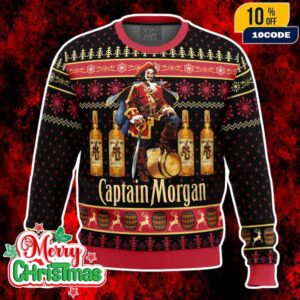 Ugly Christmas Sweater Captain Morgan Rum Holiday Jumper Party Outfit For Men and Women