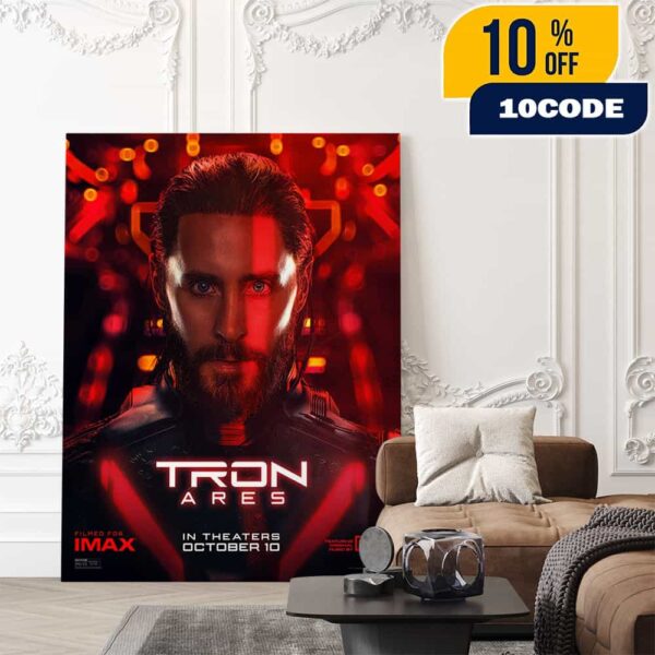 Walt Disney Studios Presents Tron Ares New Poster Movie October 10 2025 Jared Leto As Ares The Protagonist Program Poster Canvas Home Decor