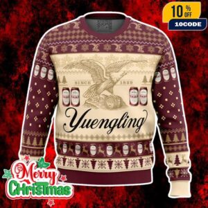 Yuengling Beer Ugly Christmas Sweater Vintage Eagle Logo Funny Holiday Drinking Knit Pullover Unisex Jumper