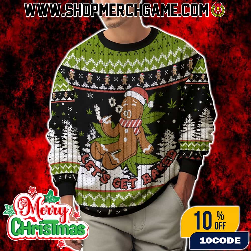 420 Let’s Get Baked 420 Marijuana Ugly Christmas Sweater Gingerbread Man Knitted Holiday Pullover Weed Gift 420 Let’s Get Baked 420 Marijuana Ugly Christmas Sweater Gingerbread Man Knitted Holiday Pullover Weed Gift