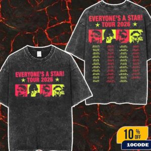 5 Seconds of Summer Everyone’s A Star World Tour 2026 Dates List In North America On May, Jun and July 2026 Merch Washed Two Sides T-Shirt
