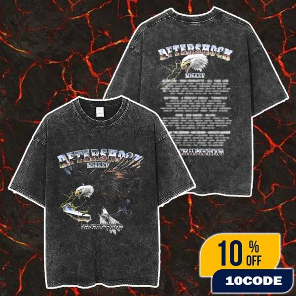 Aftershock Festival 2025 State Bird Version Tee Sacramento Discovery Park October 2-5 Eagle Artwork MMXXV Line Up Backprint Merch Unisex Two Sided Washed T-Shirt