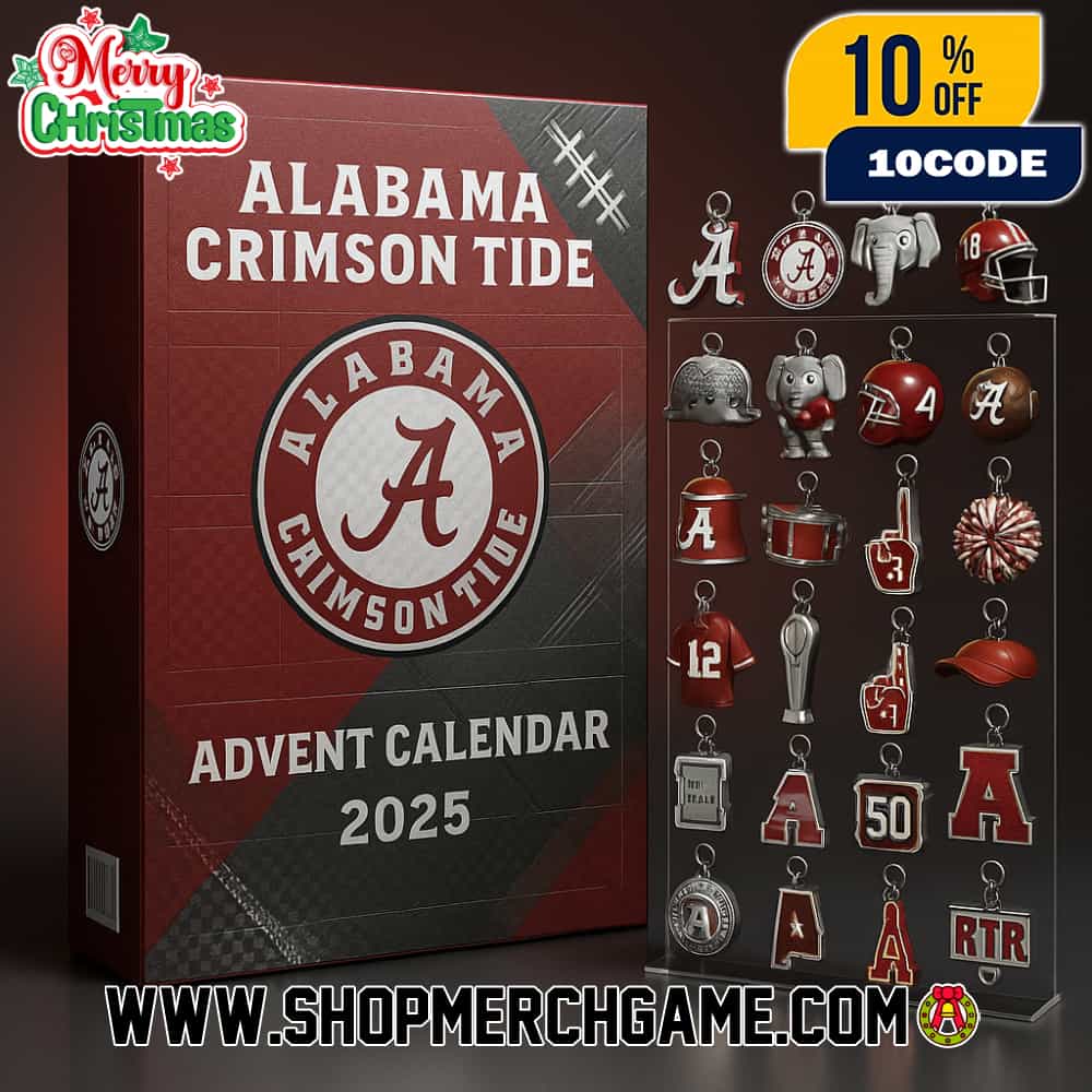 Alabama Crimson Tide Advent Calendar 2025 With 24 Collectible Ornaments Football Helmets Jerseys Big Al Mascot Christmas Holiday Countdown Gift For NCAA Fans Roll Tide Alabama Crimson Tide Advent Calendar 2025 With 24 Collectible Ornaments Football Helmets Jerseys Big Al Mascot Christmas Holiday Countdown Gift For NCAA Fans Roll Tide