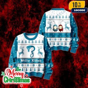 All I Want For Christmas Is Billie Eilish Monster Ugly Sweater Festive Holiday Knit Outfit