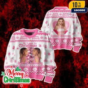 All I Want For Christmas Is Sydney Sweeney Signature Ugly Sweater Funny Holiday Knit Pullover