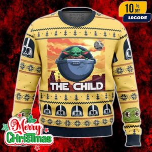 Baby Yoda The Child Star Wars Mandalorian Ugly Christmas Sweater Holiday Pullover