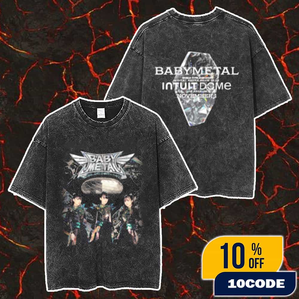 Babymetal World Tour 2025 2026 Special Arena Show In US Intuit Dome Los Angeles On November 1 2025 New Merch Collection Intuit Dome Exclusvie Venue Tee Merch Unisex Two Sided Washed T Shirt Babymetal World Tour 2025 2026 Special Arena Show In US Intuit Dome Los Angeles On November 1 2025 New Merch Collection Intuit Dome Exclusvie Venue Tee Merch Unisex Two Sided Washed T Shirt