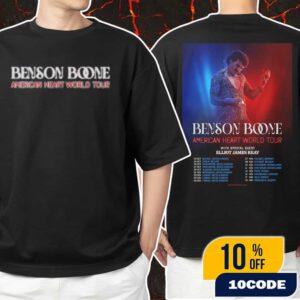 Benson Boone’s American Heart World Tour 2025 With Special Guest Elliot James Reay UK EU Tour Dates Unisex T-Shirt Merchandise
