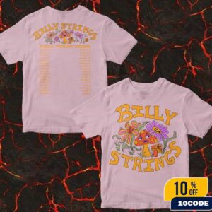 Billy Strings Breast Cancer Awareness Exclusive Fall Tour 2025 North American Mushroom Tee With Dates Merch Two Sides T-Shirt